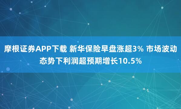 摩根证券APP下载 新华保险早盘涨超3% 市场波动态势下利润超预期增长10.5%